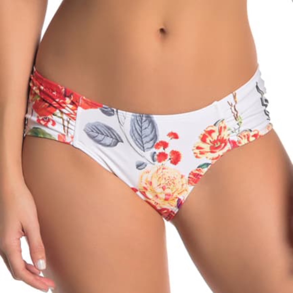 NEW!!! Rachel Roy Floral Ruched Bikini Bottom XL
